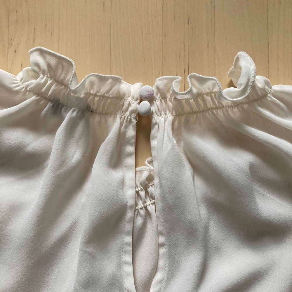 Express White Ruffle Blouse - Picture 2 of 3